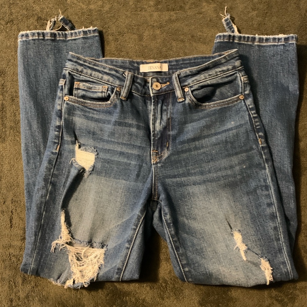 Zenana Denim Distressed Jeans